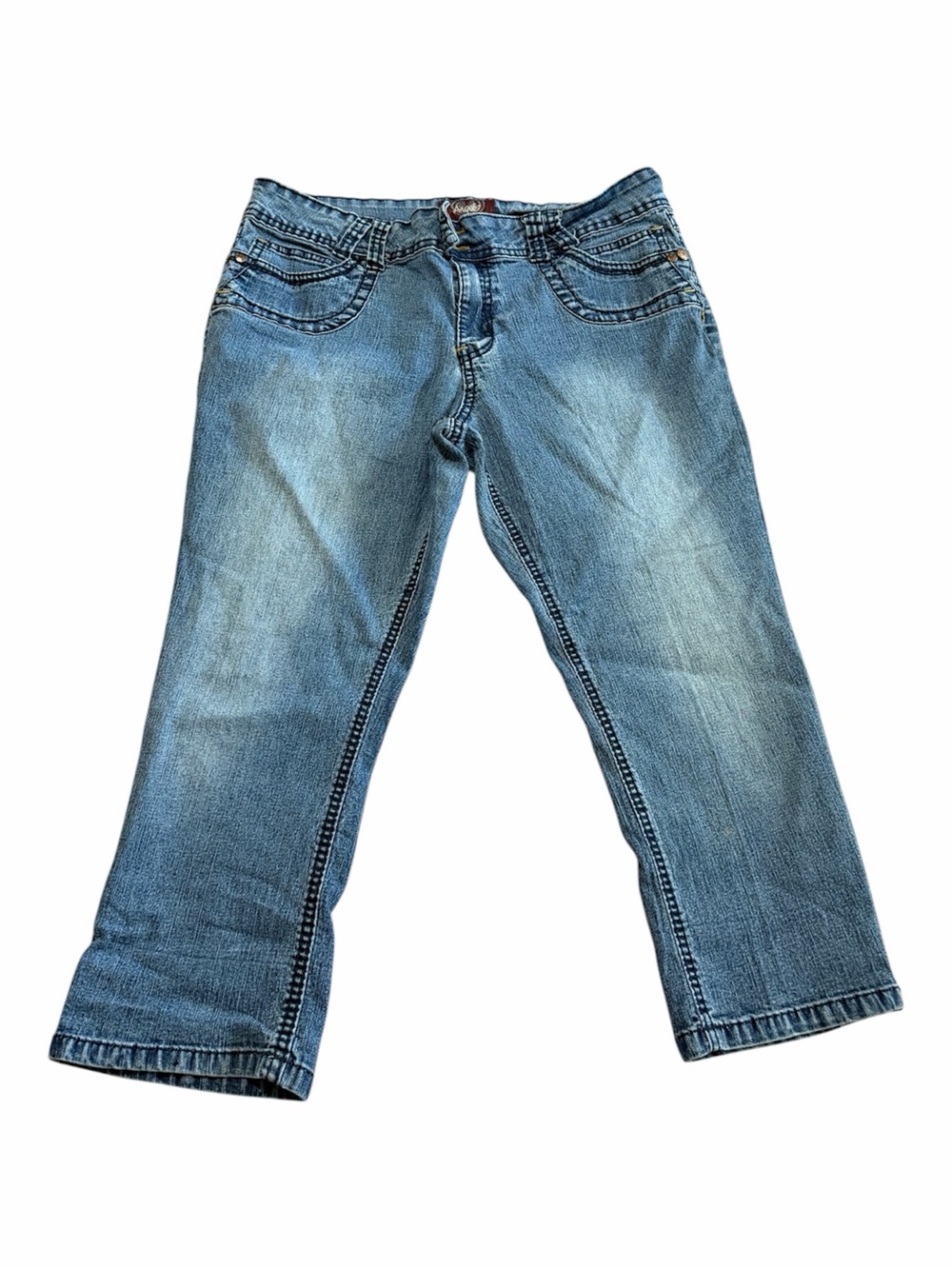 2000s Y2k Women's Capri Denim Jeans Low Rise Size 12 Vintage Summer Bratz